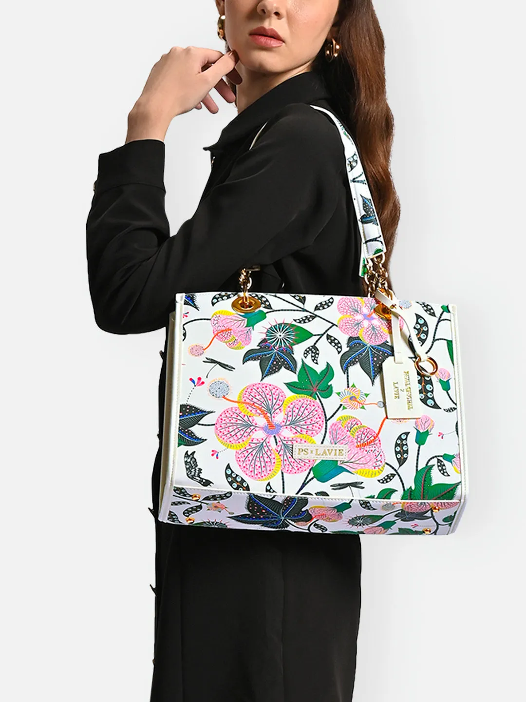 Abutilon Print Large Box Tote Bag