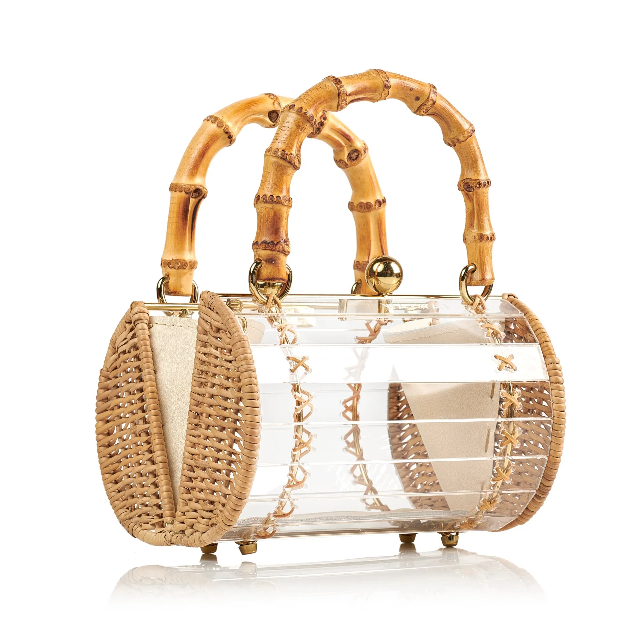 Alix Gold Bamboo Bag Crystal