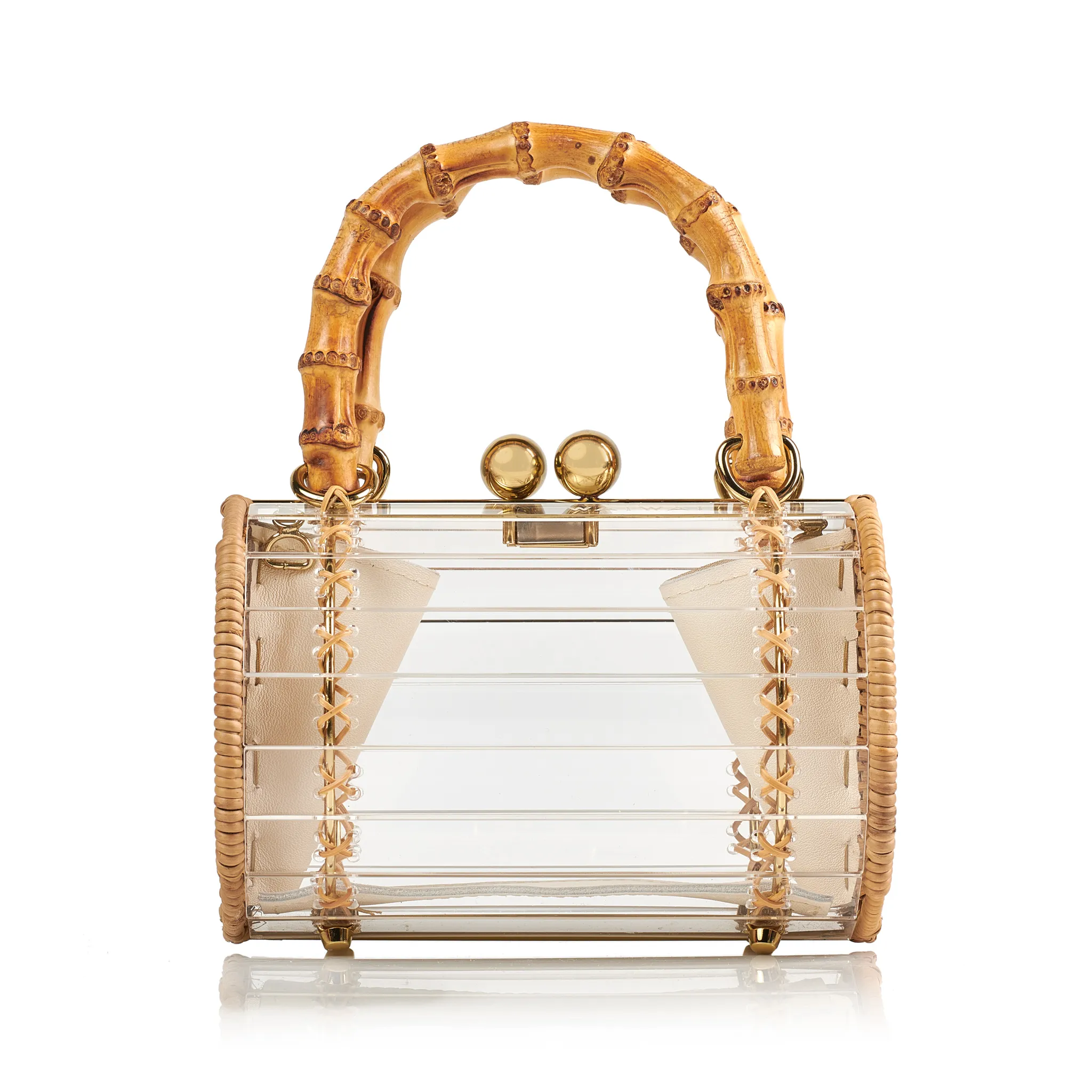 Alix Gold Bamboo Bag Crystal