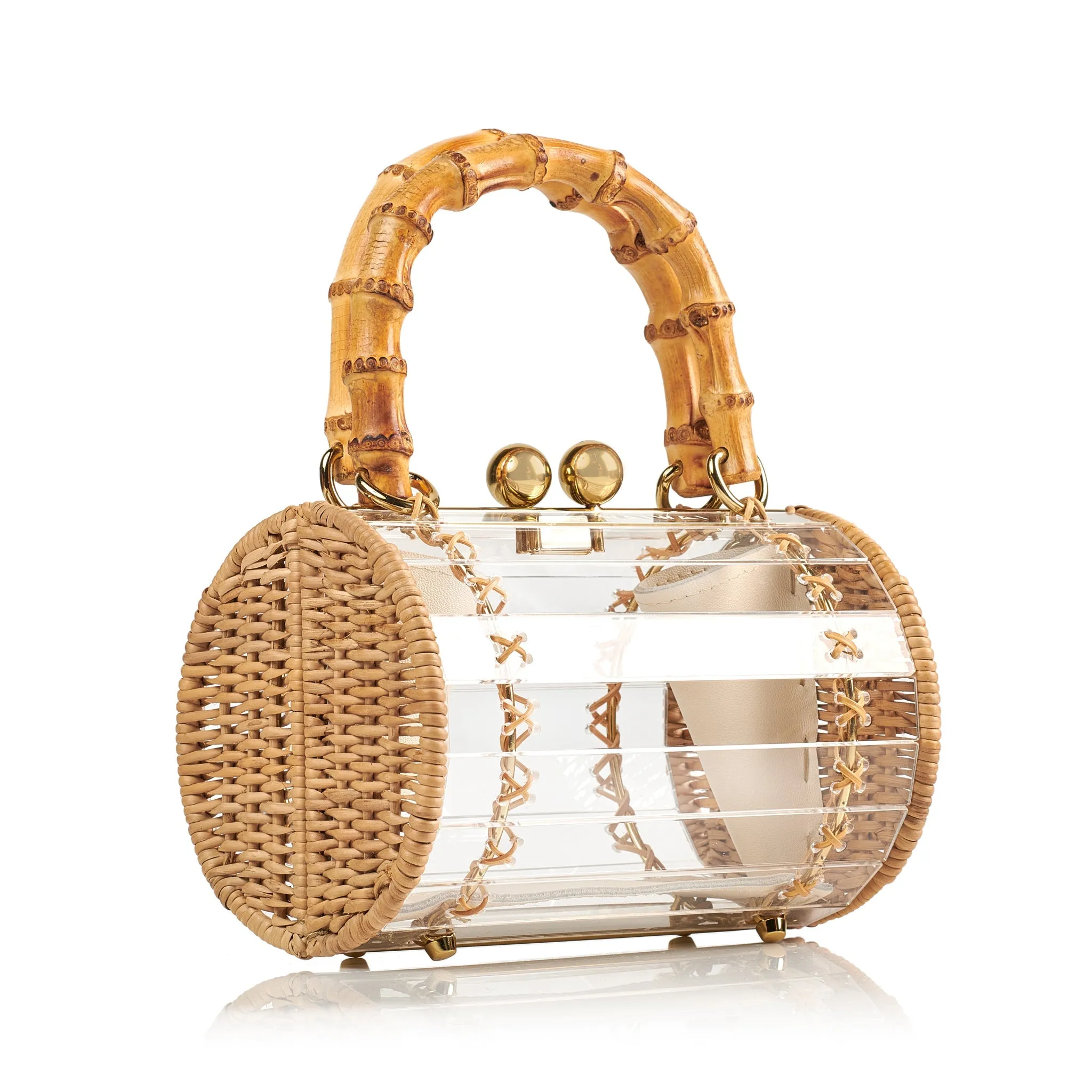 Alix Gold Bamboo Bag Crystal
