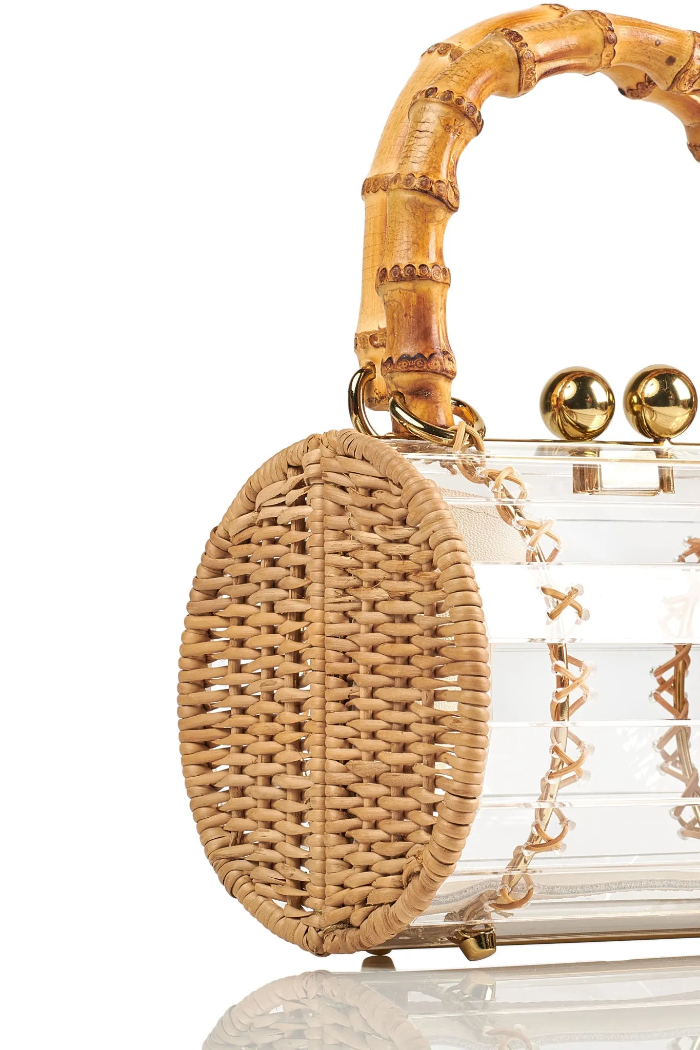 Alix Gold Bamboo Bag Crystal