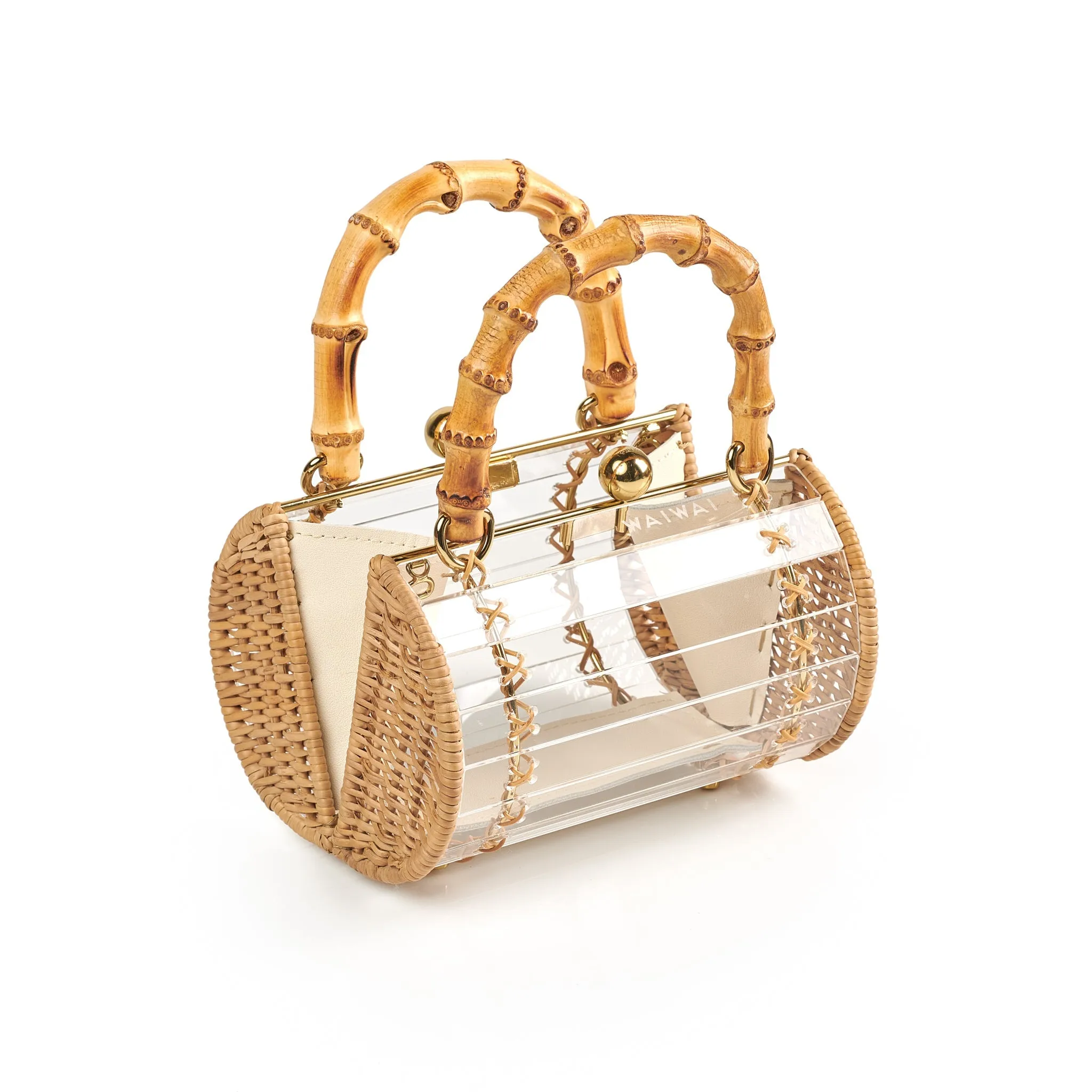 Alix Gold Bamboo Bag Crystal