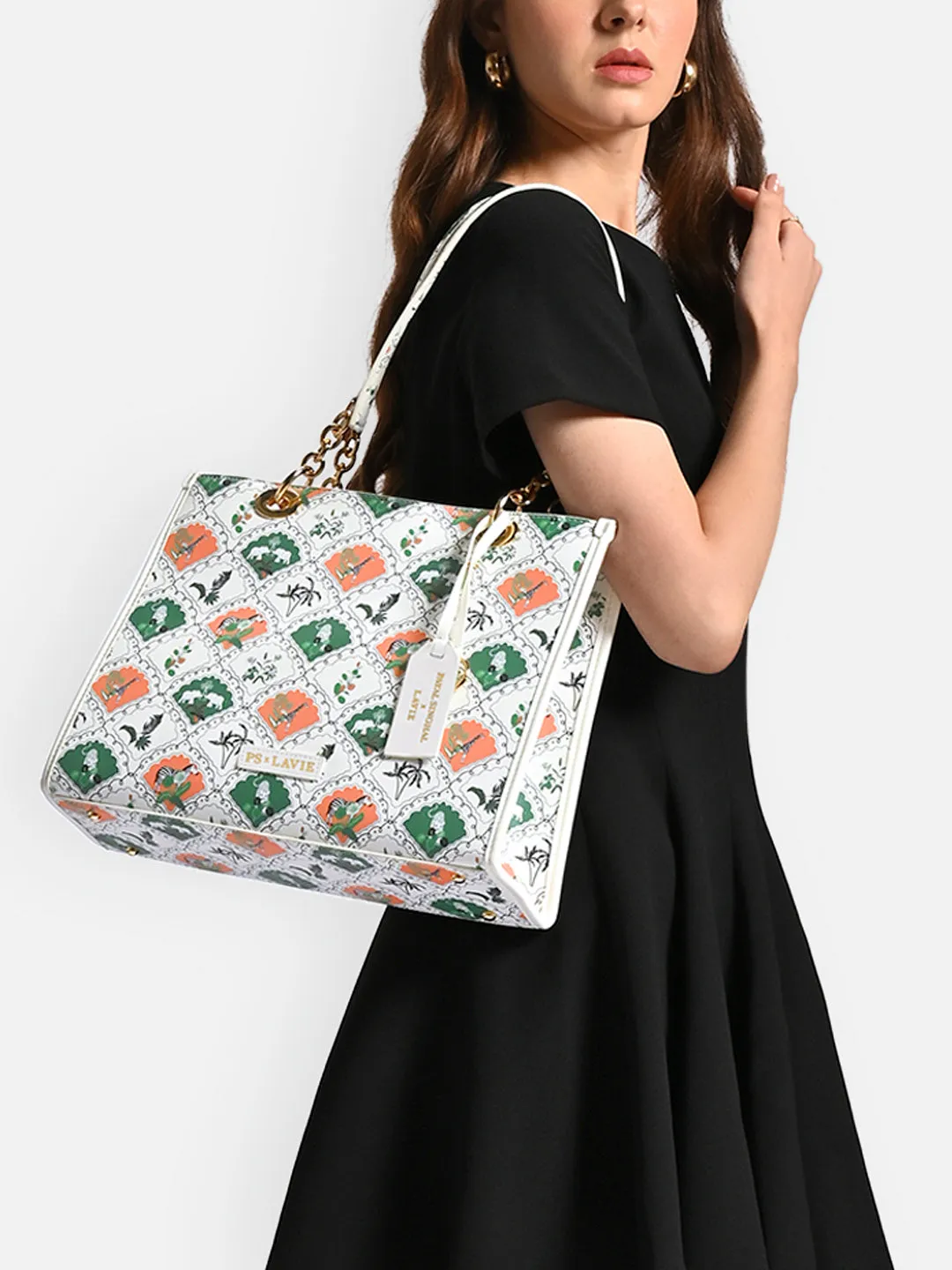 Anar Mor Print Large Box Tote Bag