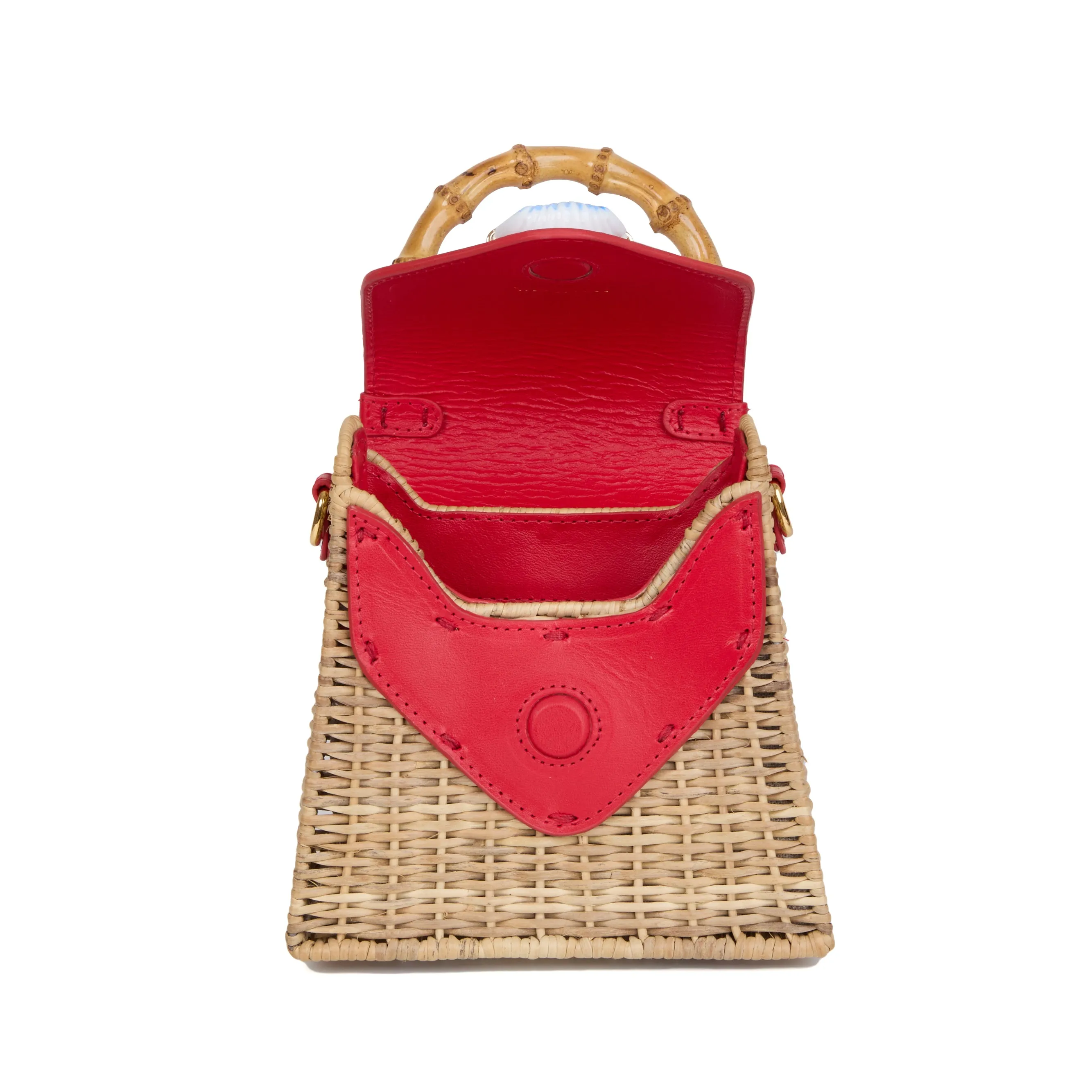 Bebel Rattan Bag Red