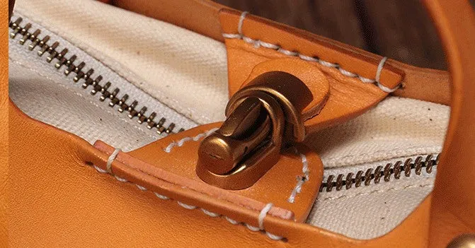 Brown Womens Handmade Leather Box Handbag Tote Brown Shoulder Bag Crossbody Purse For Women