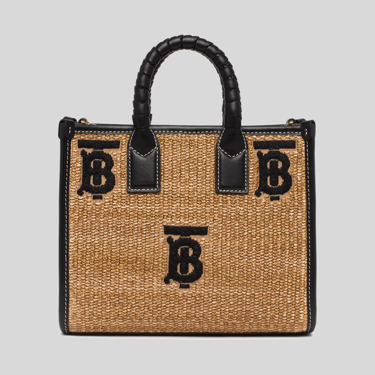 BURBERRY Mini Freya Tote Natural/Black 80661711