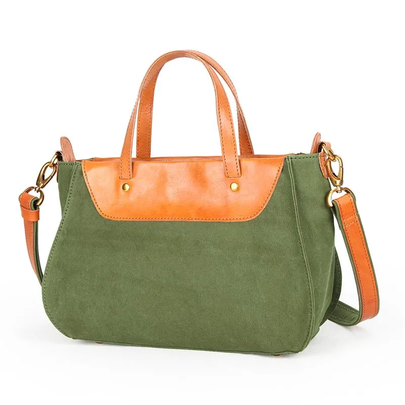 Canvas Leather Womens Handbag Tote Purse Side Bag for Women