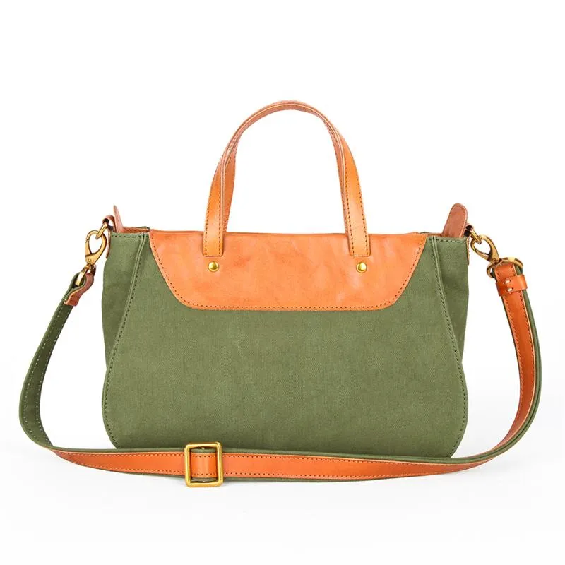 Canvas Leather Womens Handbag Tote Purse Side Bag for Women