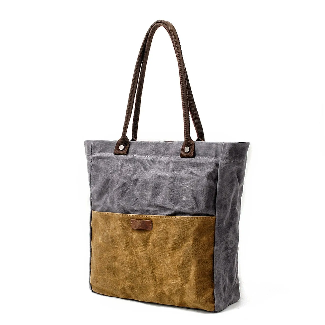 Casual Canvas Leather Black Ladies Mens Shopping Bag Tote Bag Shoulder Bag Tote Purse For Women