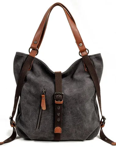 Casual Canvas Leather Womens Mens Gray Tote Bag Shoulder Bag Khaki Tote Purse For Women