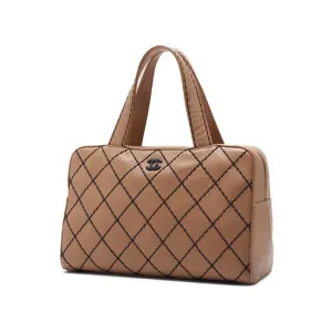 CHANEL CHANEL Wild Stitch Handbag Car Freshers Beige X Black Shoulder Bag Mini Shoulder Bag  Bag Hybrid ?? Delivery?? Khao Yamamoto Online