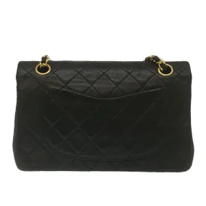 CHANEL Classic Matelasse 23 Chain Flap Shoulder Bag Lamb Skin Black Auth 67486A