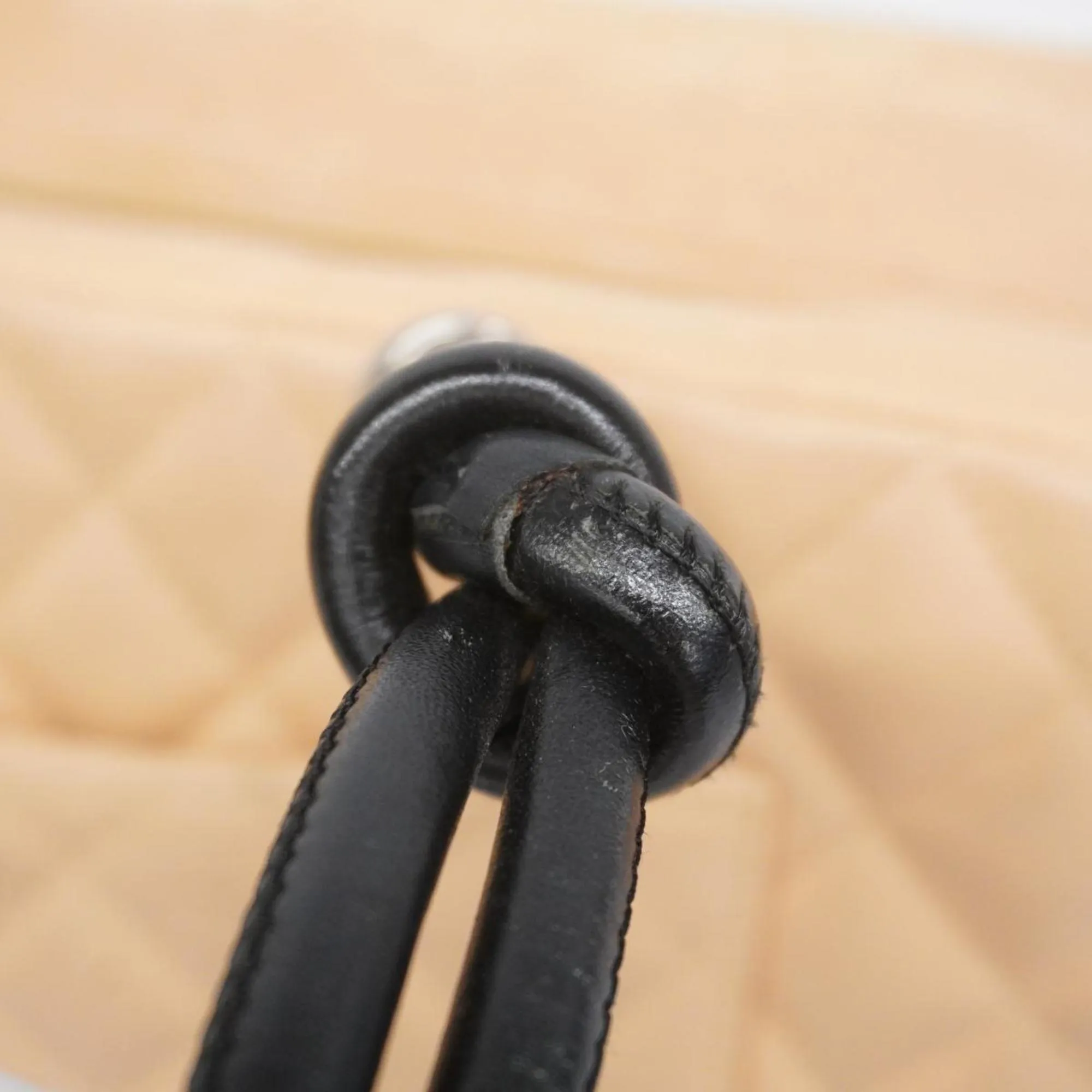 Chanel Shoulder Bag Cambon Lambskin Black Beige Women's