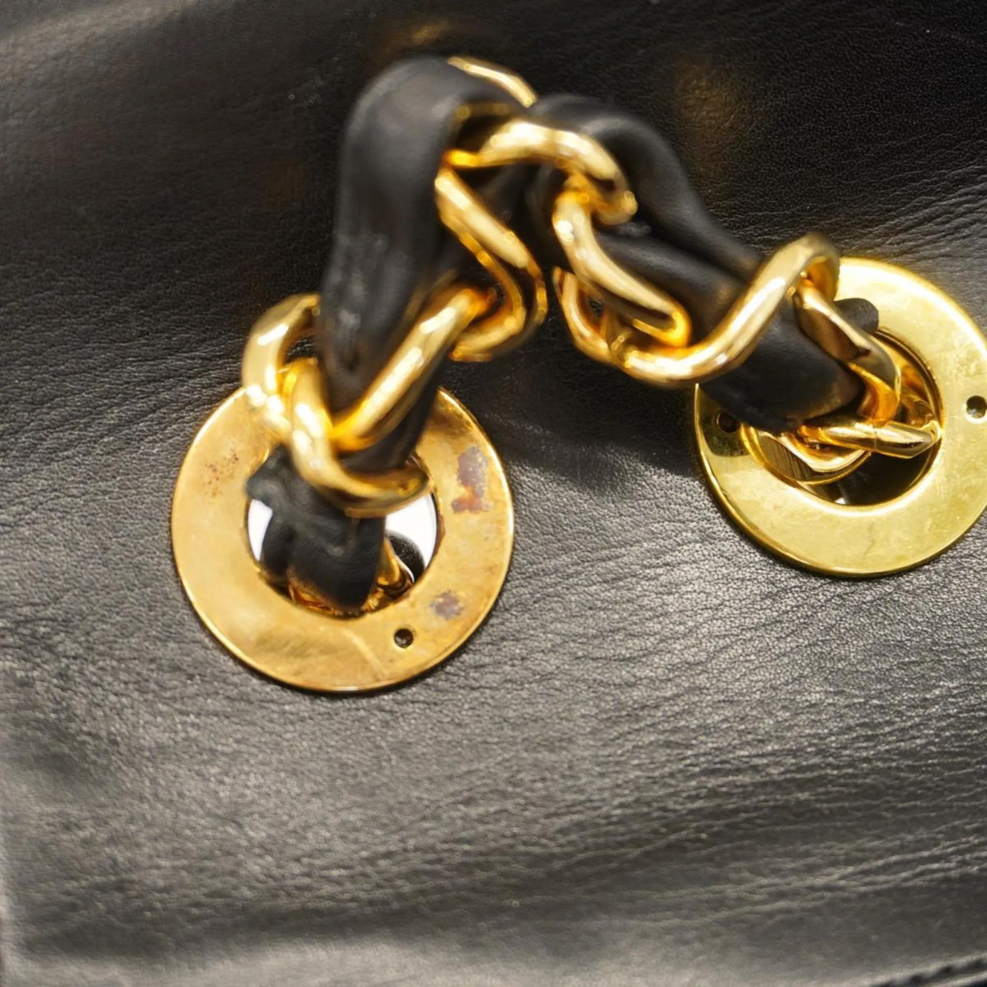 Chanel Shoulder Bag Deca Matelasse W Chain Lambskin Black Women's