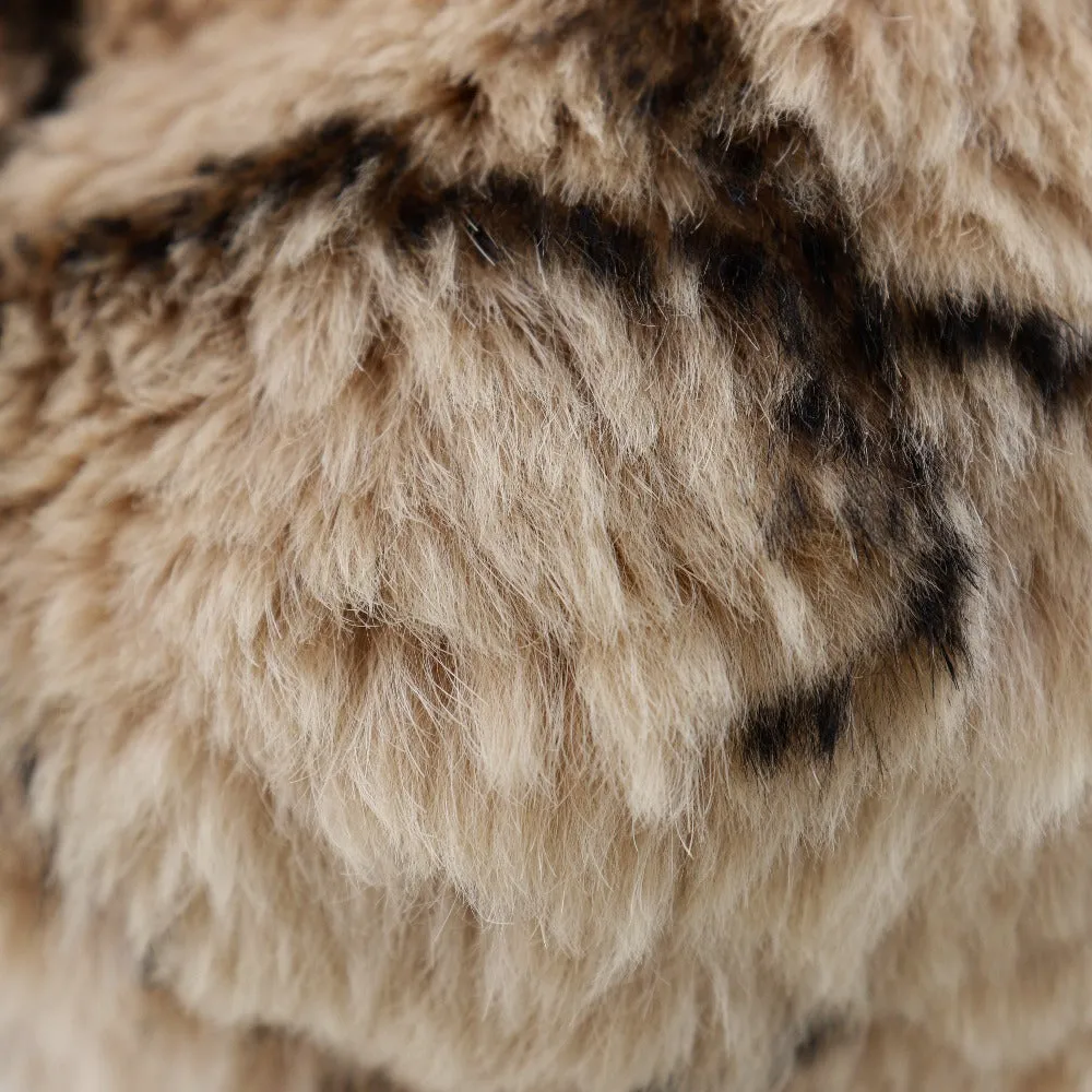 CHANEL Shoulder Bag Fur, Leather beige Matrasse ChainShoulder