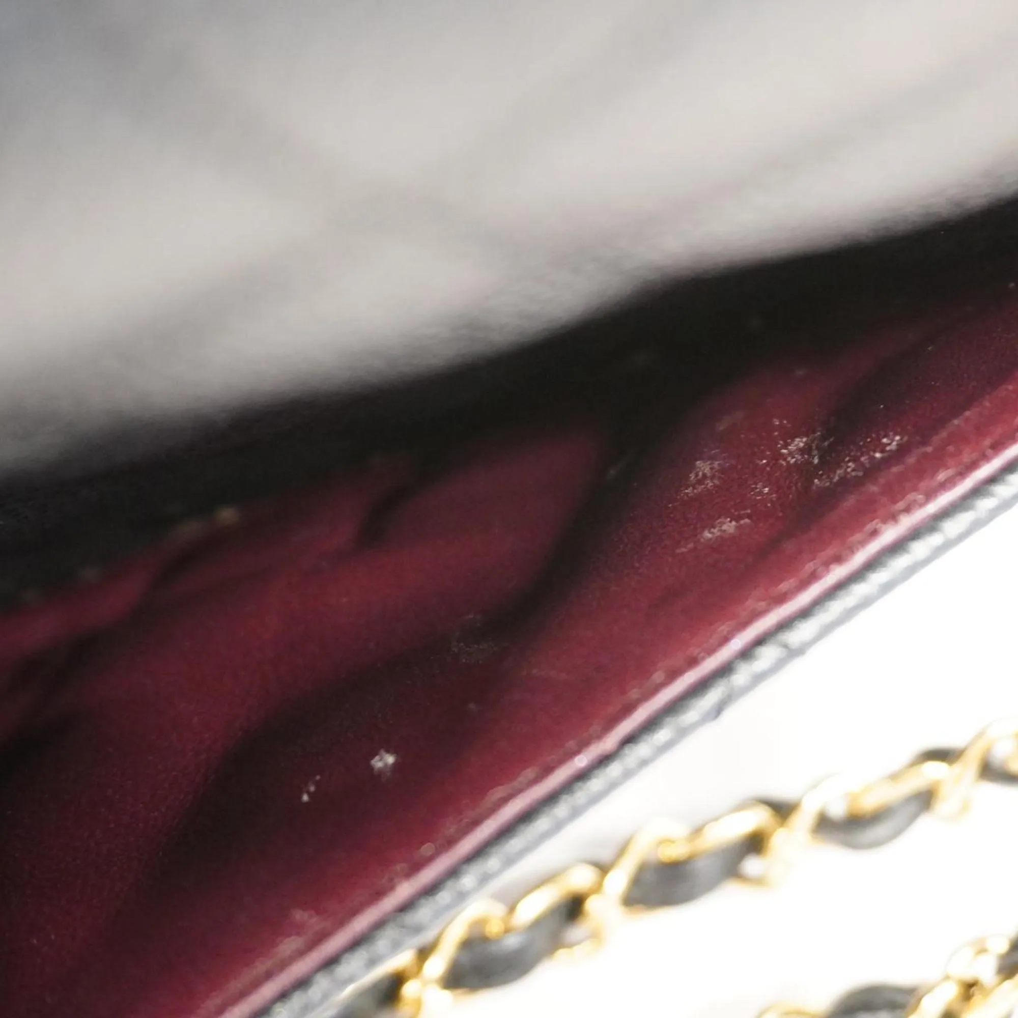 Chanel Shoulder Bag Matelasse Deca W Flap Chain Caviar Skin Black Women's