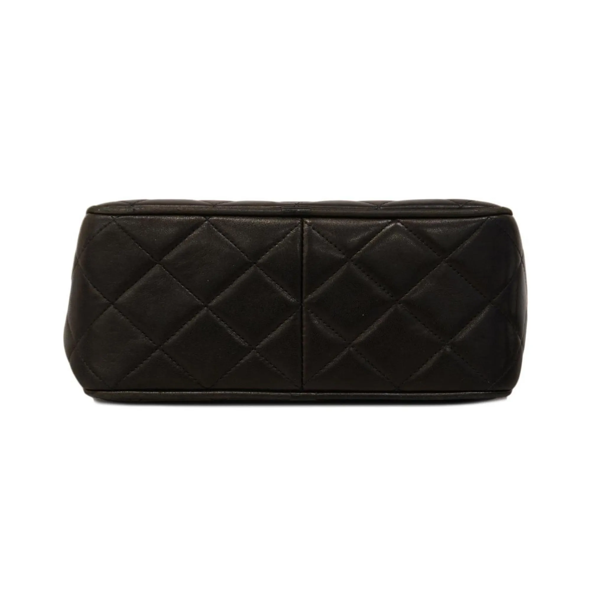 Chanel Shoulder Bag with Matelasse Bag, Lambskin, Black, Women's