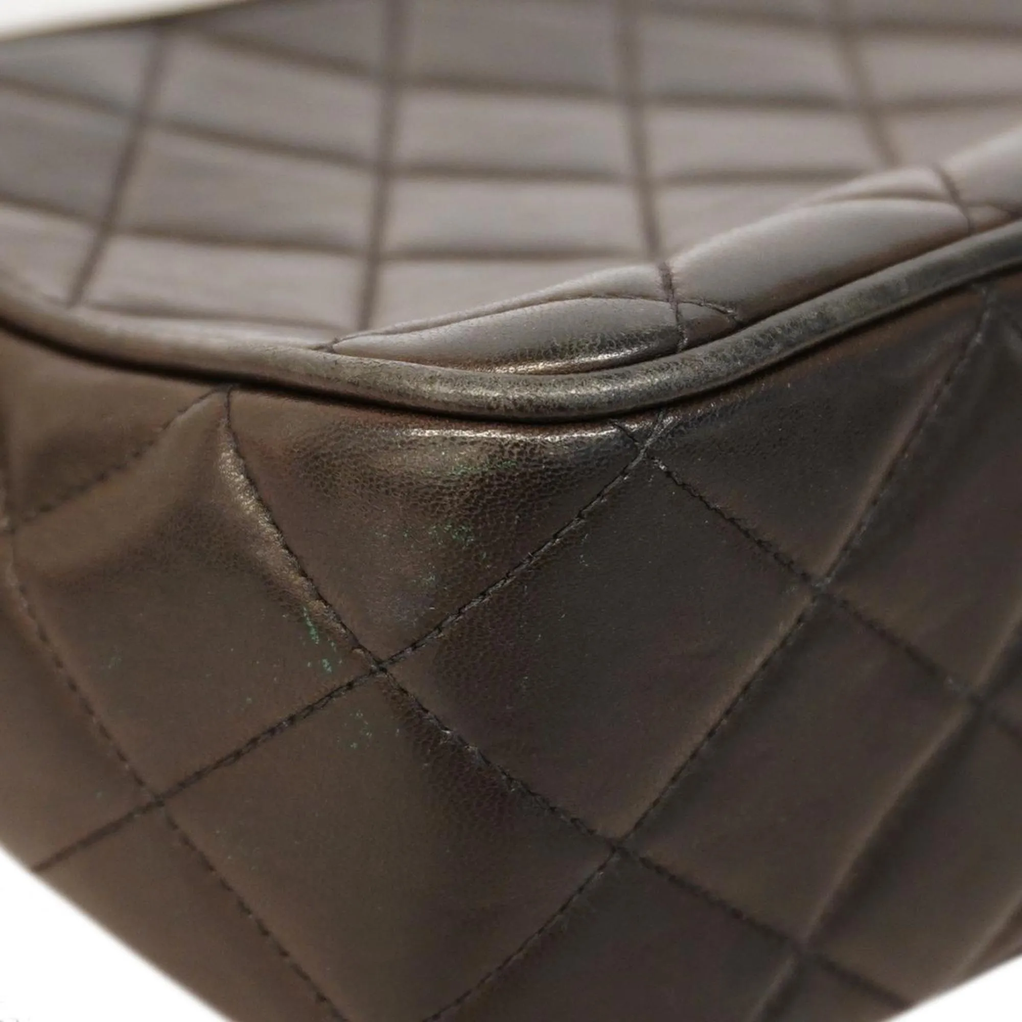 Chanel Shoulder Bag with Matelasse Bag, Lambskin, Black, Women's