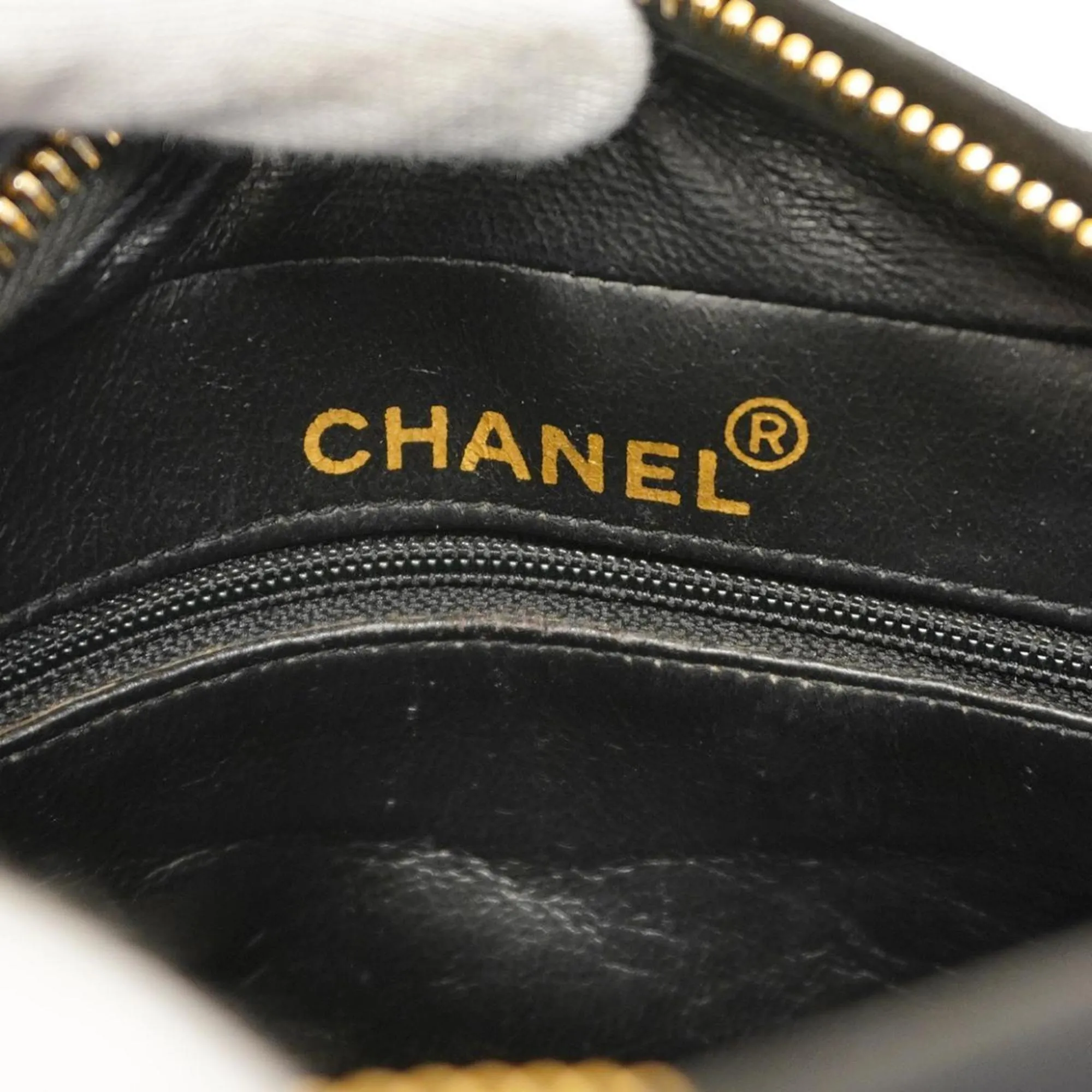 Chanel Shoulder Bag with Matelasse Bag, Lambskin, Black, Women's