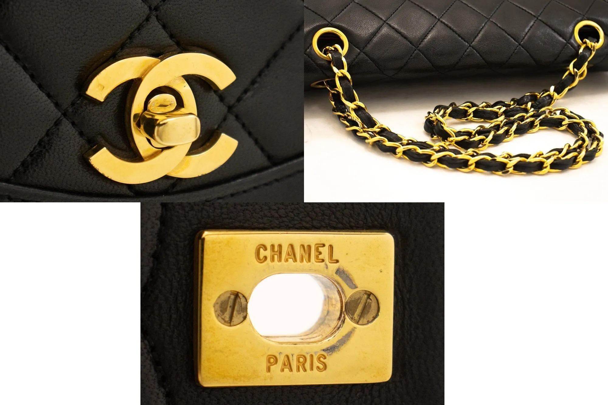 CHANEL Vintage Half Moon Chain Shoulder Bag Single Flap Quilted