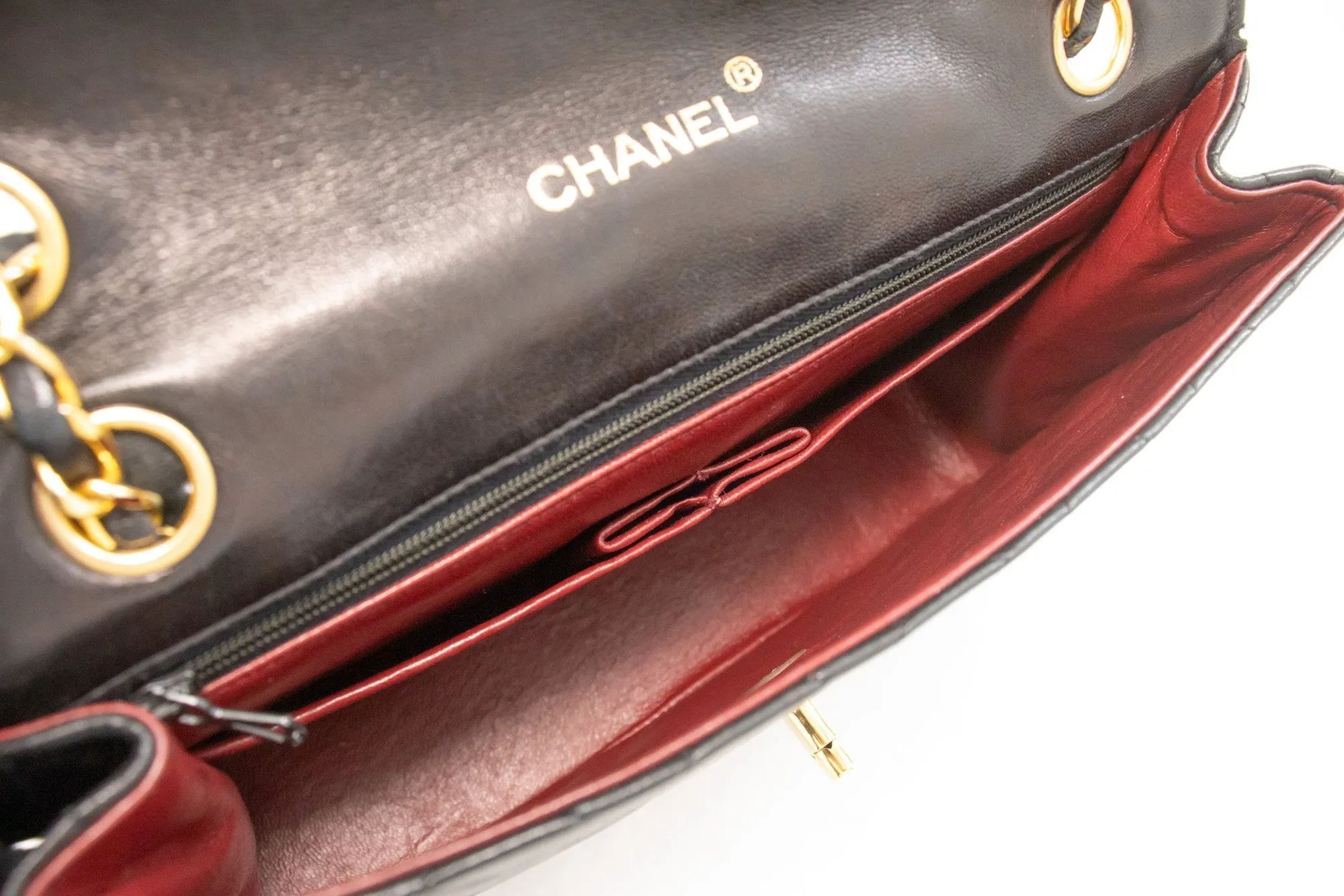 CHANEL Vintage Half Moon Chain Shoulder Bag Single Flap Quilted