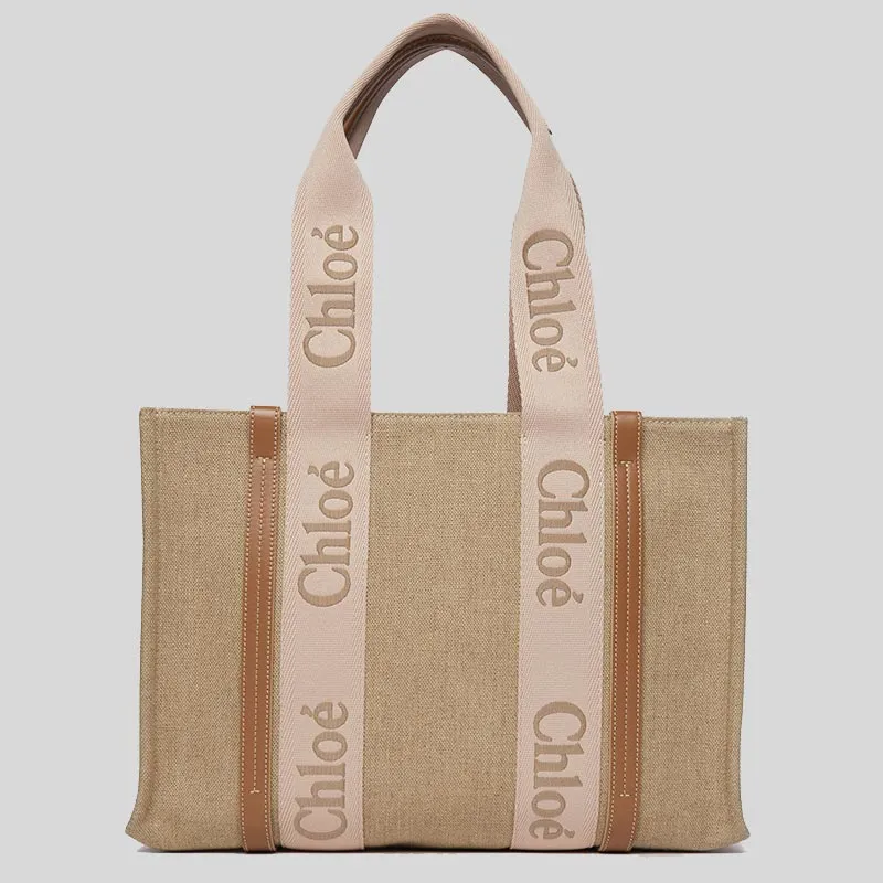 Chloe Woody Medium Tote Bag Blushy Beige CHC23AS383L1726Y