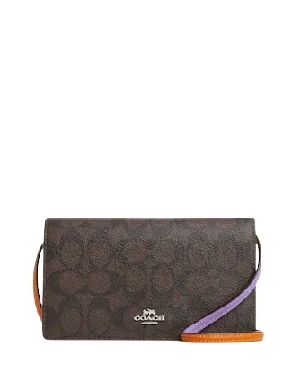 Coach Anna Foldover Clutch Crossbody In Colorblock Signature Canvas