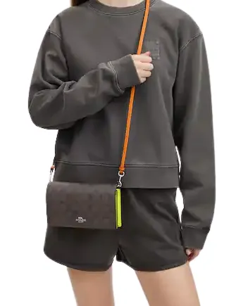Coach Anna Foldover Clutch Crossbody In Colorblock Signature Canvas