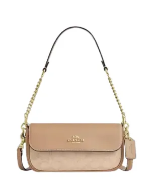 Coach Hailey Flap Bag With Signature Canvas