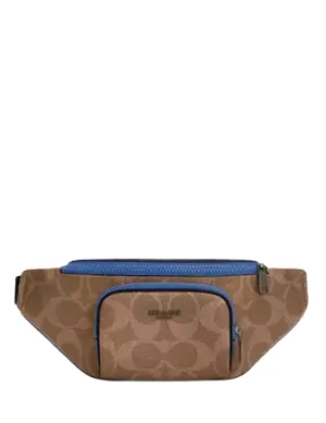 Coach Racer Belt Bag In Blocked Signature Canvas
