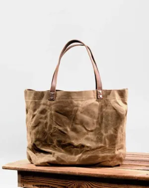 Cool Canvas Leather Mens Casual Waterproof Tote Bag Shoulder Bag Tote Purse For Men