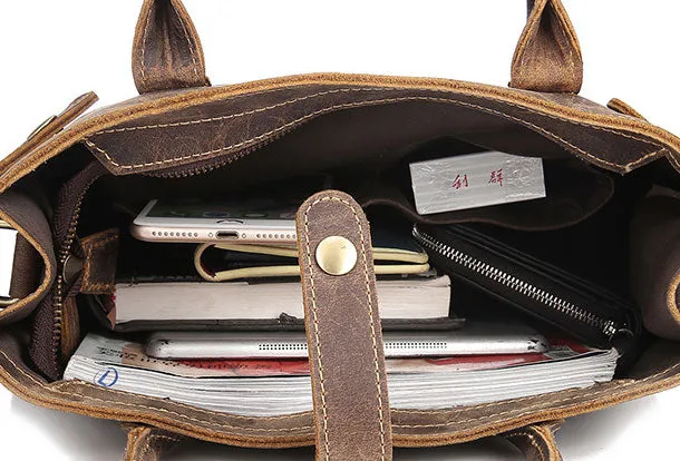 Cool Men Vintage Leather Handbag Tote Shoulder bag Cross Body For Men