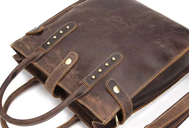 Cool Men Vintage Leather Handbag Tote Shoulder bag Cross Body For Men