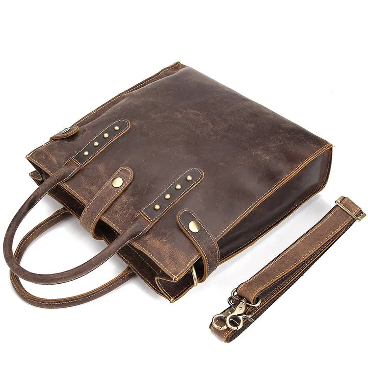 Cool Men Vintage Leather Handbag Tote Shoulder bag Cross Body For Men