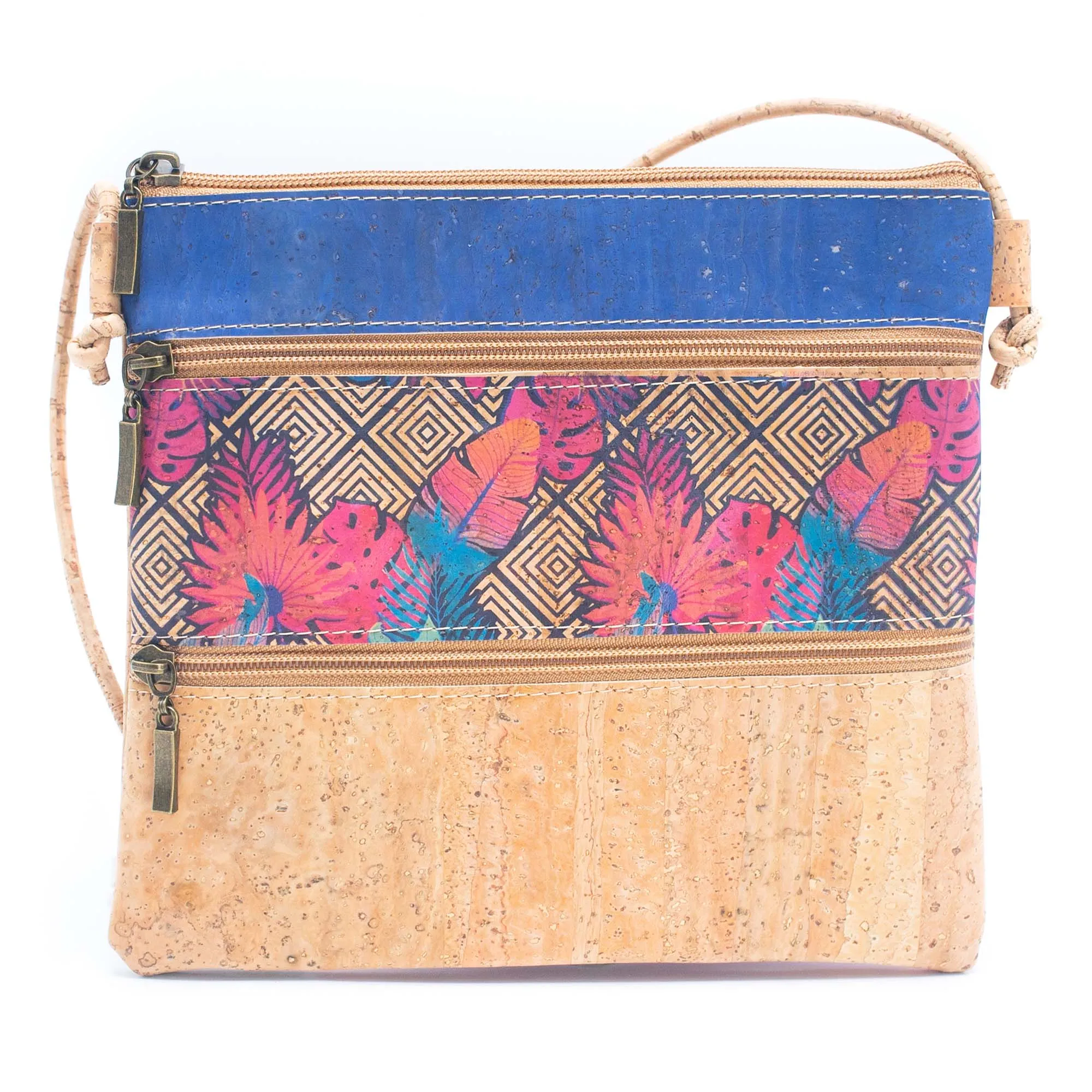 Cork Pattern stitching ladies cork crossbody bag BAGP-206