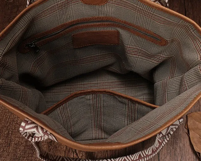 Country Style Black Leather Tote Bag Shopper Bag Brown Tote Purse For Women