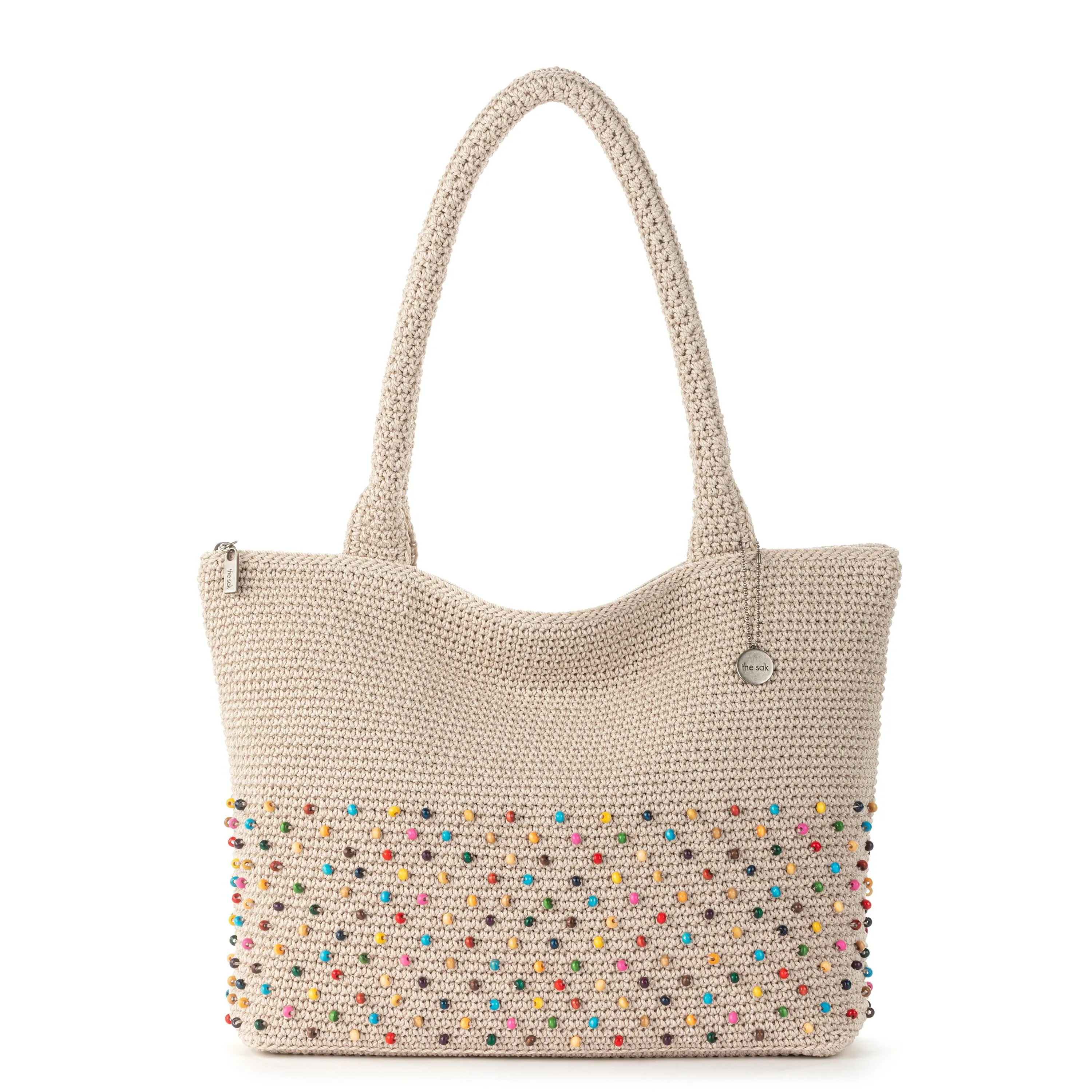 Crafted Classic Carryall - Hand Crochet - Ecru Multi Beads