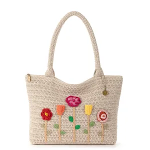 Crafted Classic Carryall - Hand Crochet - Flower Ecru