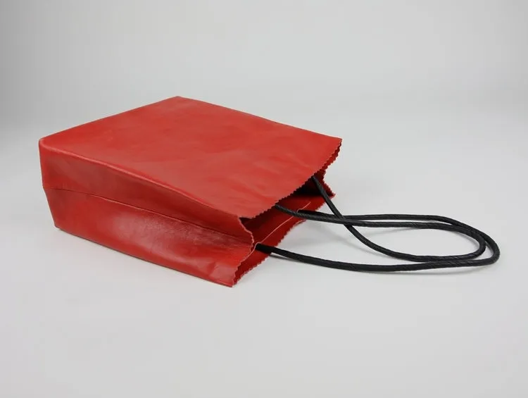 Cute Womens Small Red Leather Shoulder Tote Bag Small Best Tote Shopper Bag Purse for Ladies