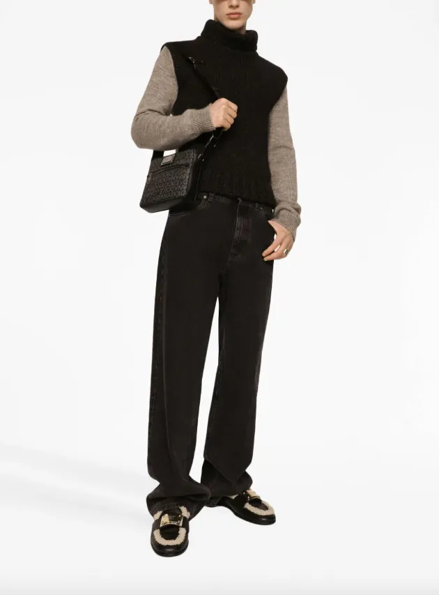 Dolce & Gabbana coated jacquard crossbody bag
