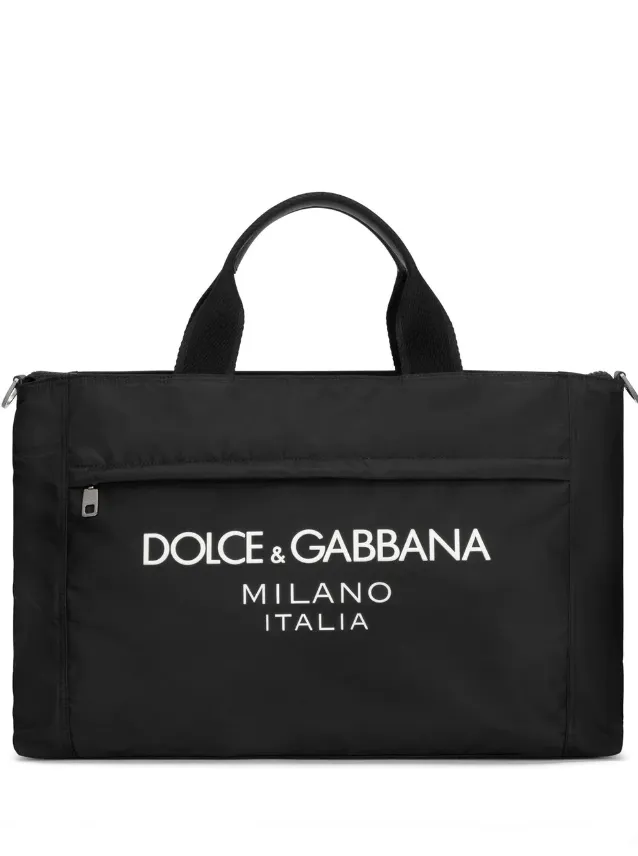 Dolce & Gabbana nylon holdall with rubberized logo