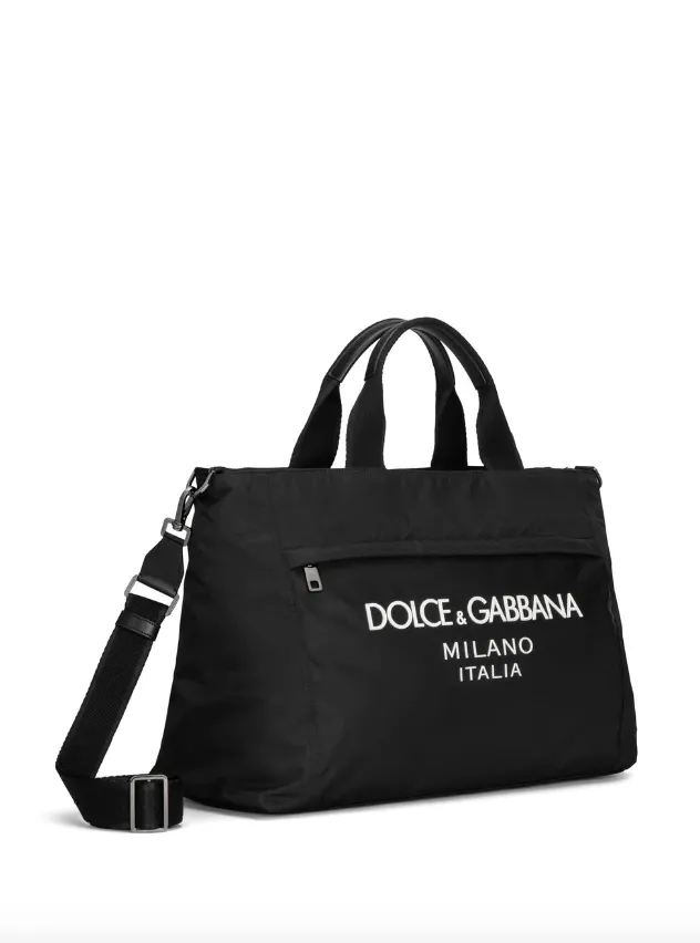 Dolce & Gabbana nylon holdall with rubberized logo