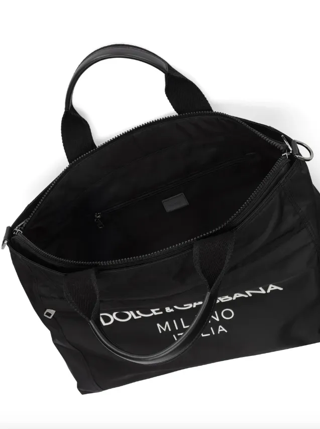 Dolce & Gabbana nylon holdall with rubberized logo