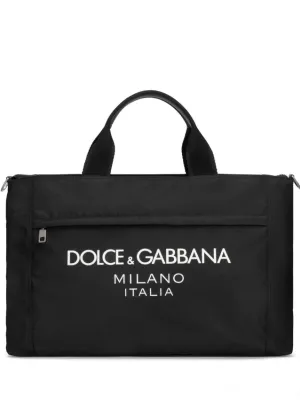 Dolce & Gabbana nylon holdall with rubberized logo