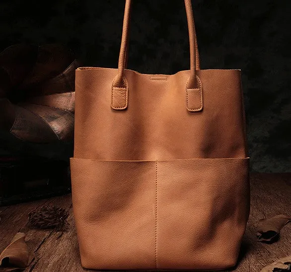 Fashion Black Leather Tote Bag Shopper Bag Brown Tote Purse For Women