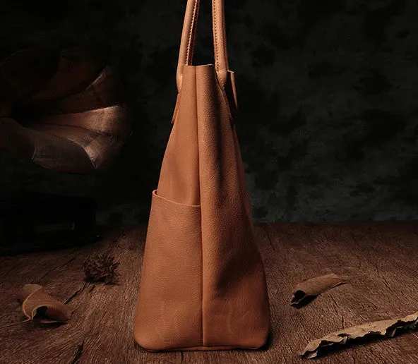 Fashion Black Leather Tote Bag Shopper Bag Brown Tote Purse For Women