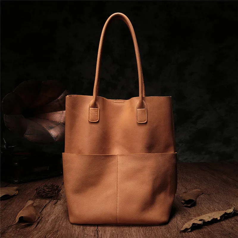 Fashion Black Leather Tote Bag Shopper Bag Brown Tote Purse For Women