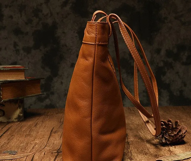 Fashion Handmade Brown Leather Tote Bag Shopper Bag Tote Purse For Women