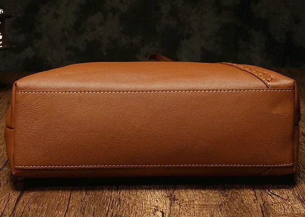 Fashion Handmade Brown Leather Tote Bag Shopper Bag Tote Purse For Women