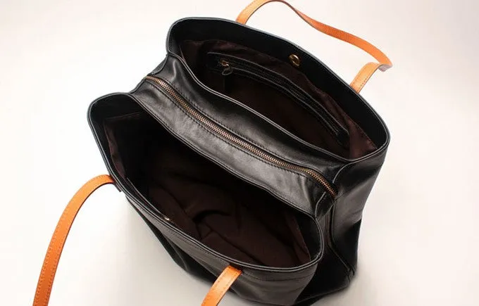 Fashion LEATHER Large Black WOMEN Tote Bags Tote Shoulder Purse FOR WOMEN